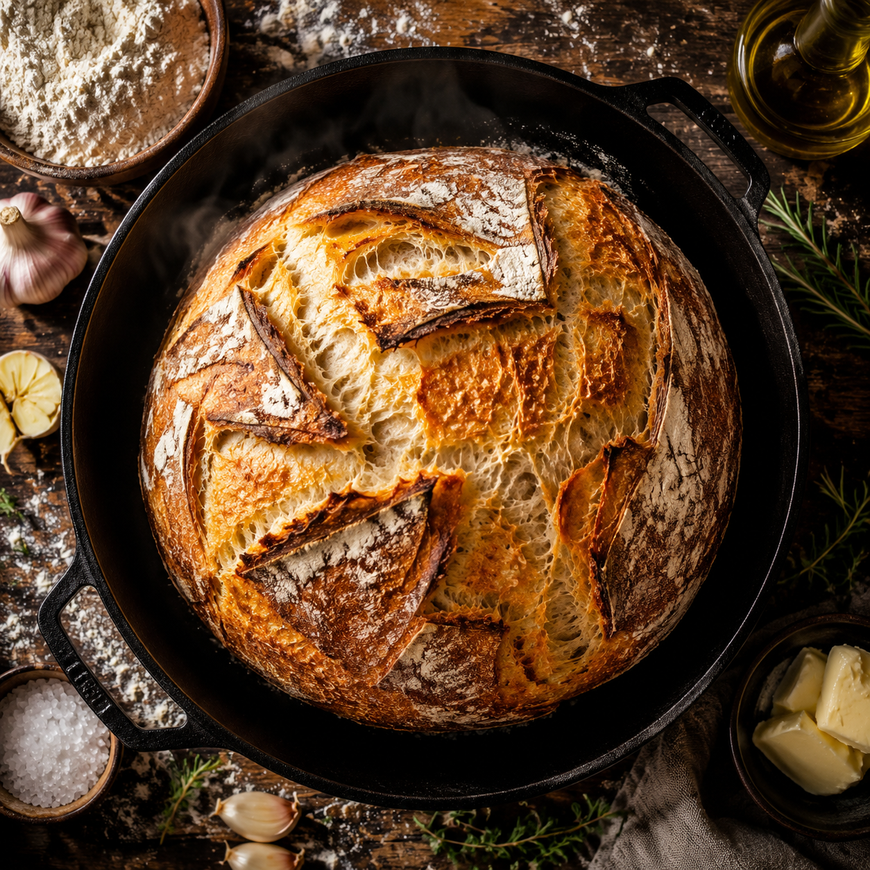 Breads & Baking — Bake golden loaves, flaky biscuits, and tender cakes that fill the kitchen with butter, yeast, and warm crumbs.