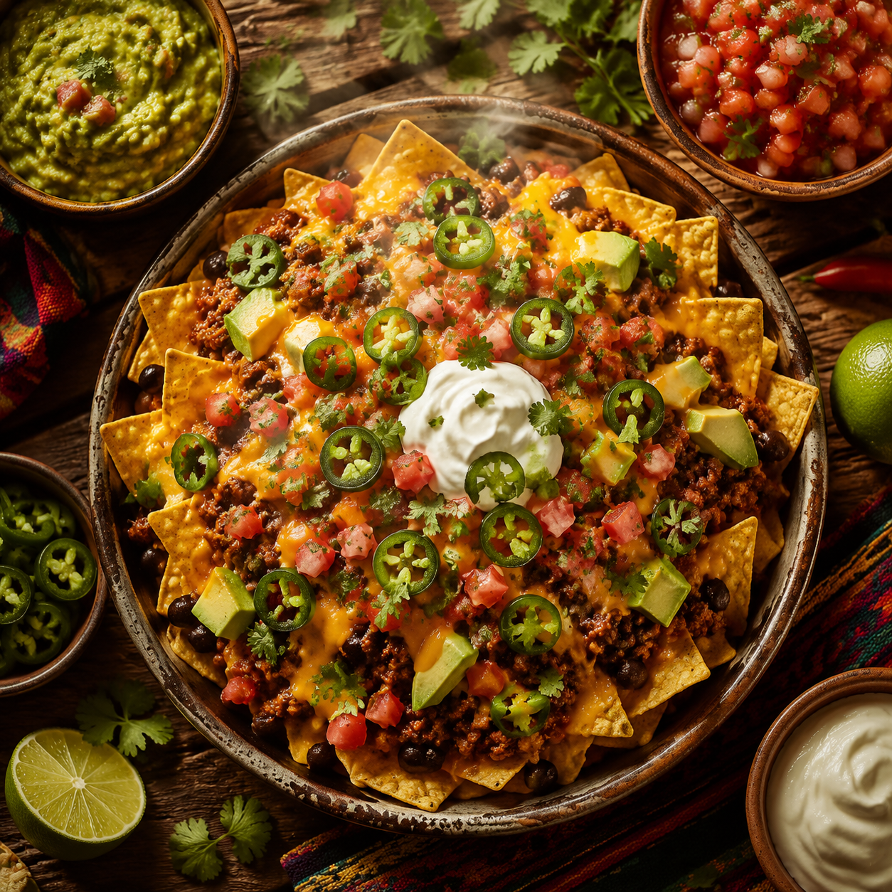 Mexican & Tex-Mex — Smoky tacos, cheesy enchiladas, bright salsas, and sizzling fajitas bring borderland comfort with lime, heat, and crunch.