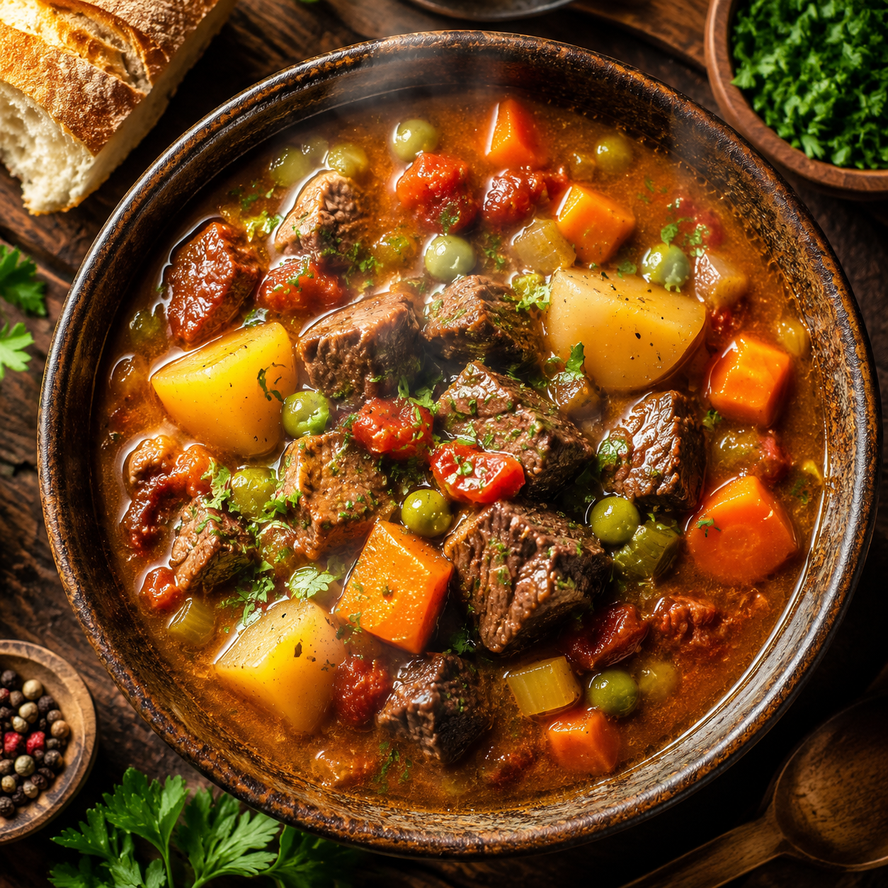 Soups & Stews — From silky bisques to smoky chili and slow-simmered beef stew, these bowls turn simple ingredients into cozy, spoonable comfort.