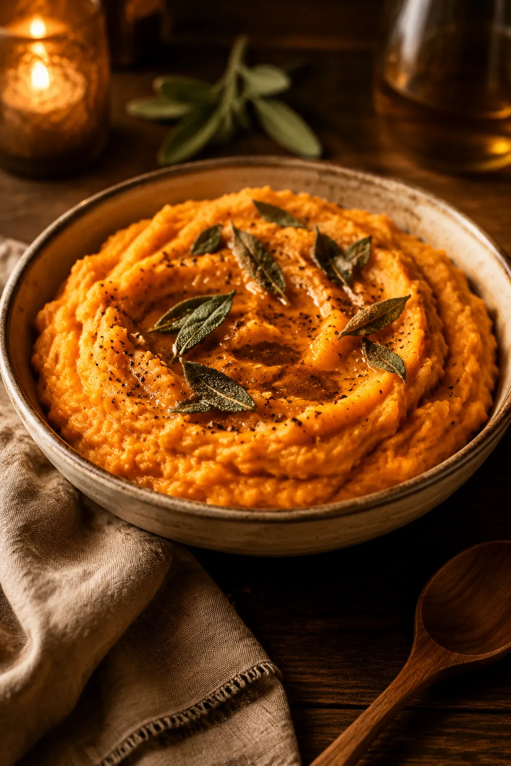 Mashed sweet potatoes with brown butter as a cozy sweet potato dish