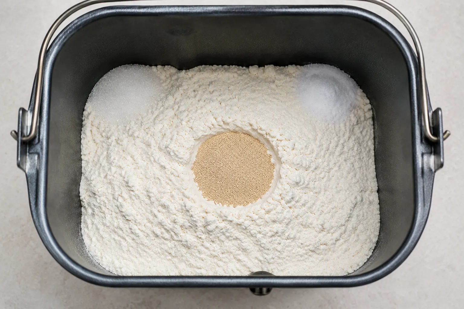 Layering ingredients in the correct order for bread machine recipes