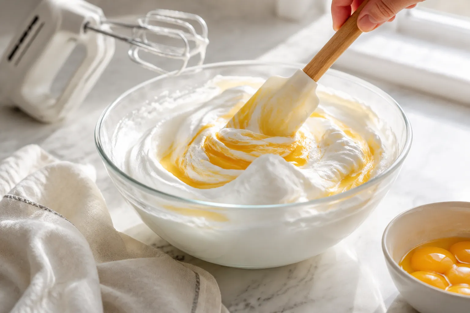 Fluffy whipped egg batter for authentic chile relleno