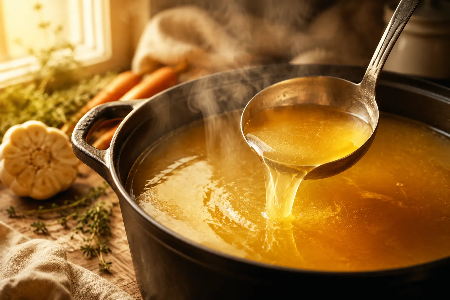 Homemade Chicken Broth Recipe (Rich & Golden)