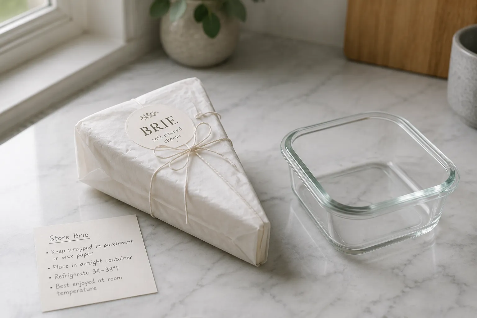 How to store brie cheese wrapped in parchment paper