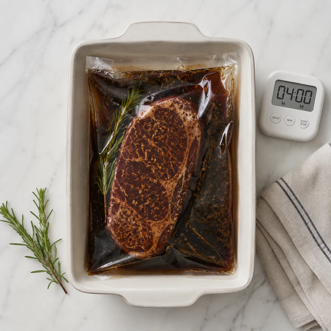 How to marinate steak in a sealed bag in the refrigerator