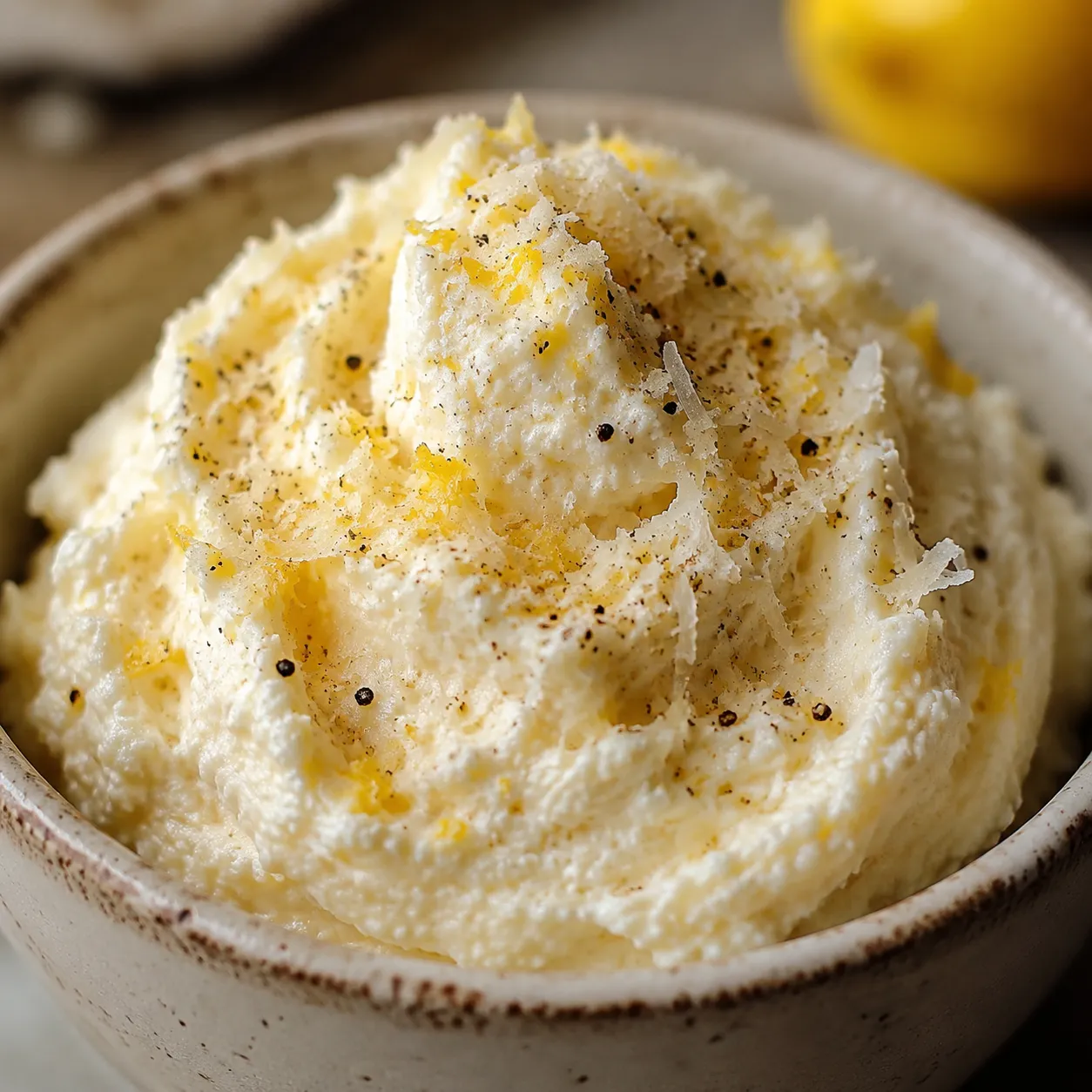 Whipped three-cheese ricotta topping for lasagna soup
