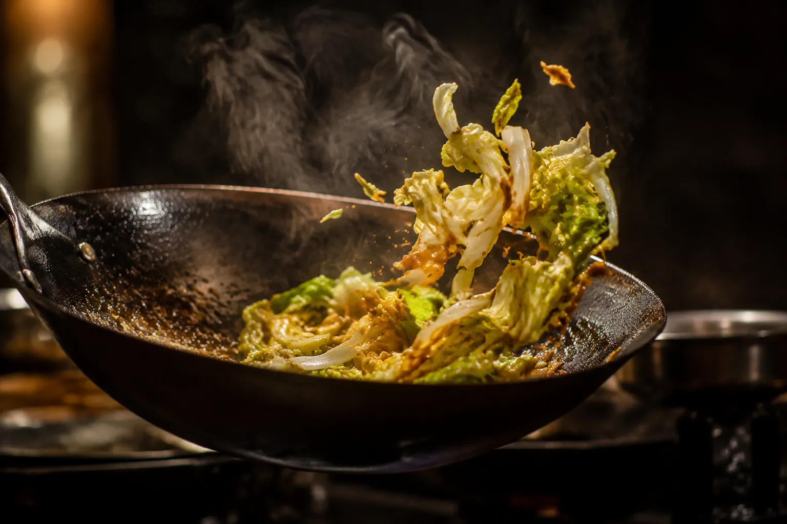 Stir-fried Chinese cabbage recipe with garlic, ginger, and soy sauce