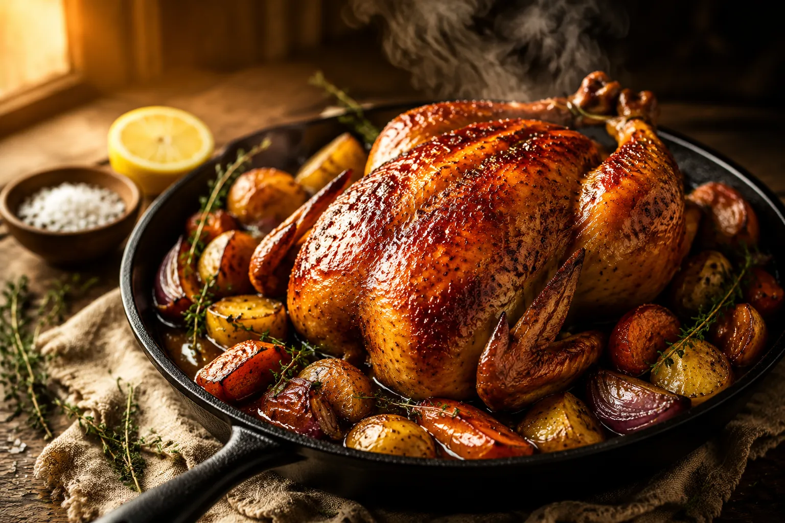 Perfect Roast Chicken Recipe with Roasted Vegetables
