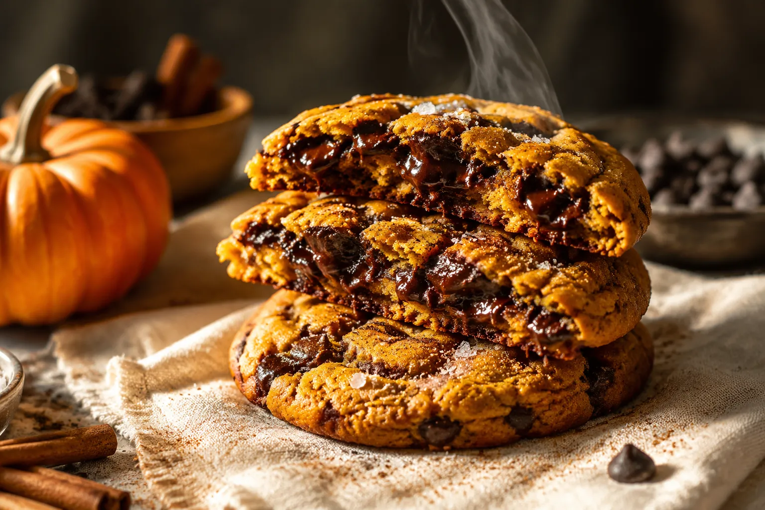 Pumpkin Chocolate Chip Cookies (Soft & Chewy)