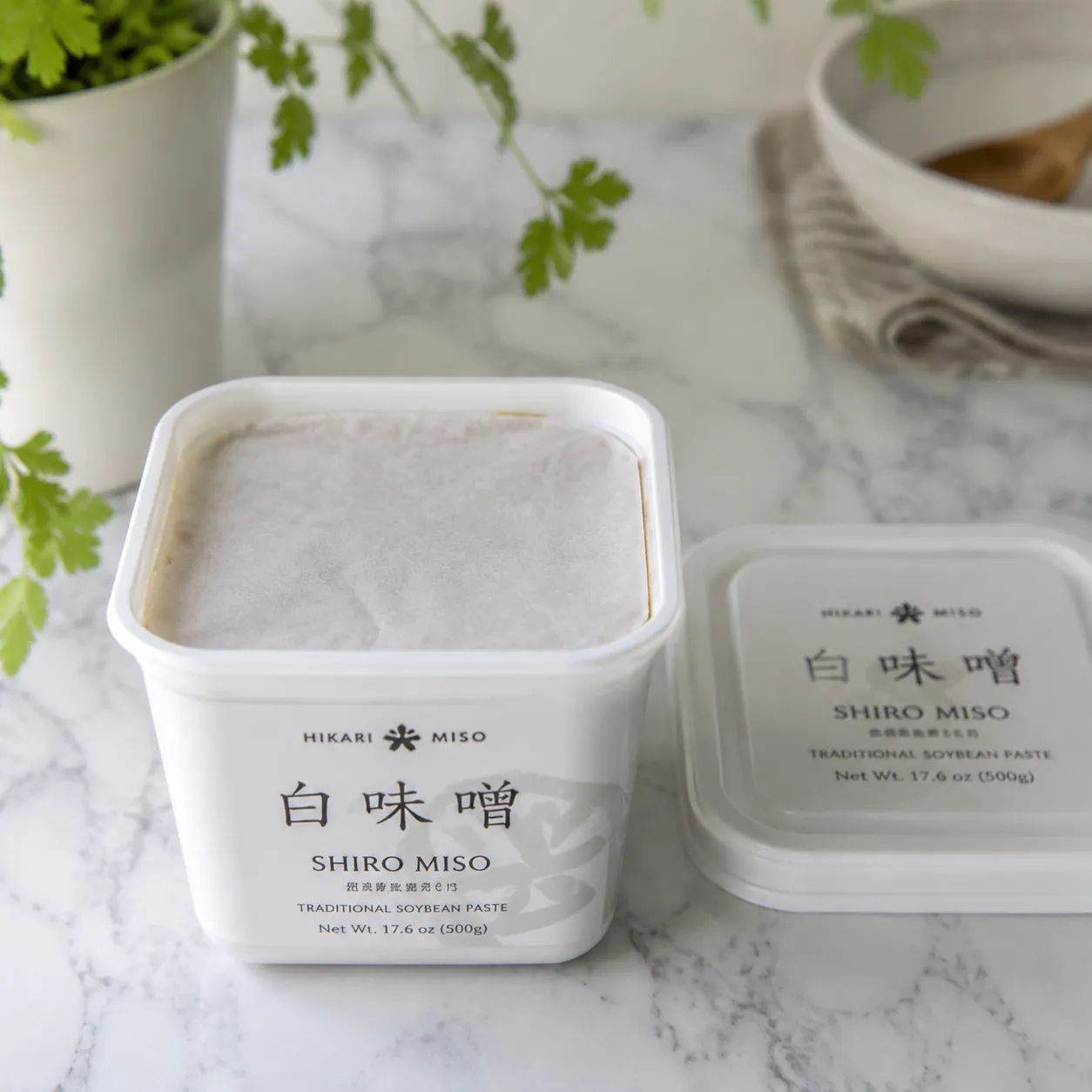 How to store miso paste with parchment pressed against the surface