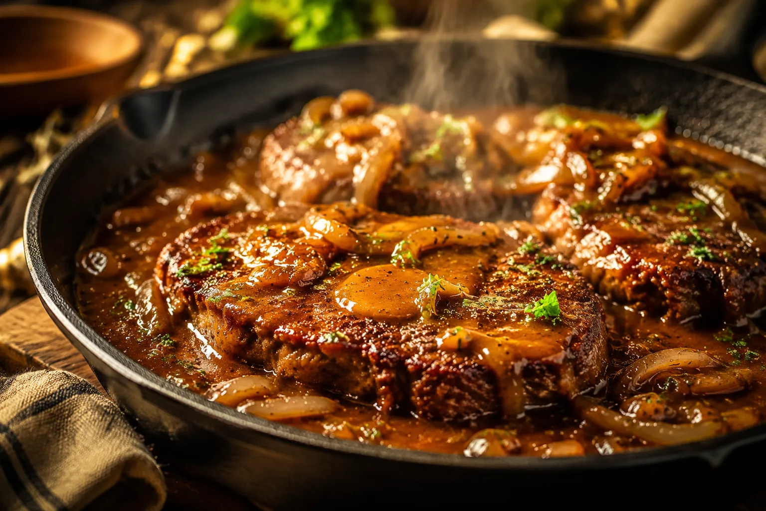 Cube Steak Recipe with Rich Onion Gravy (Skillet)
