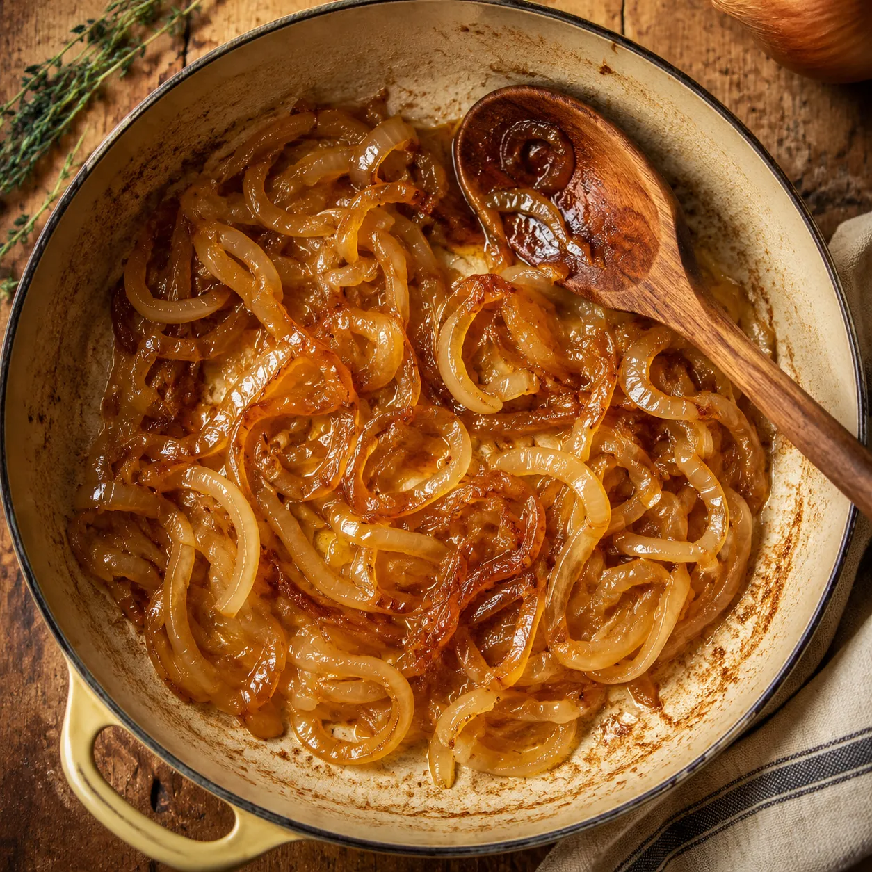 Caramelizing sliced onions in butter for cube steak gravy