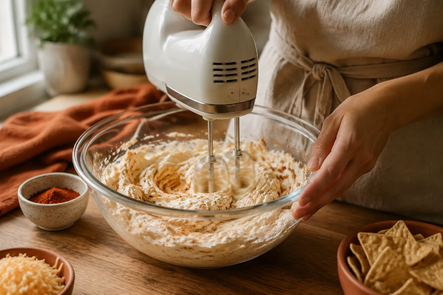 Whipping cream cheese base for taco dip recipe