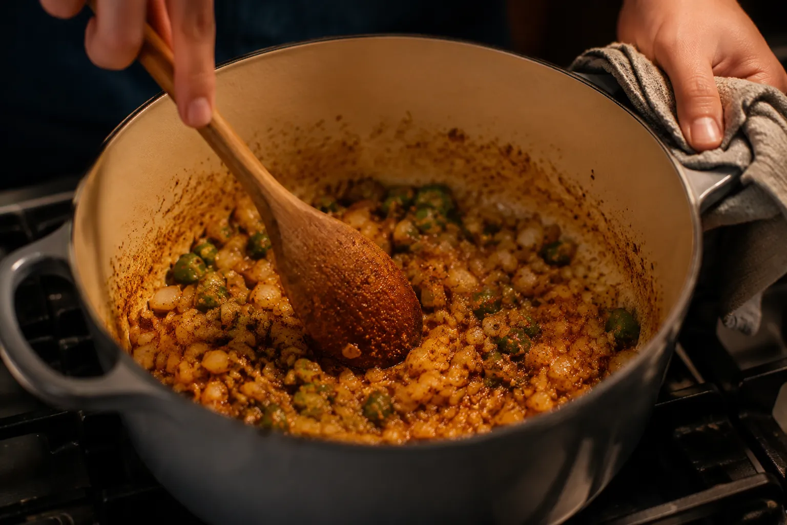 Sautéing aromatics for a Mexican pinto beans recipe