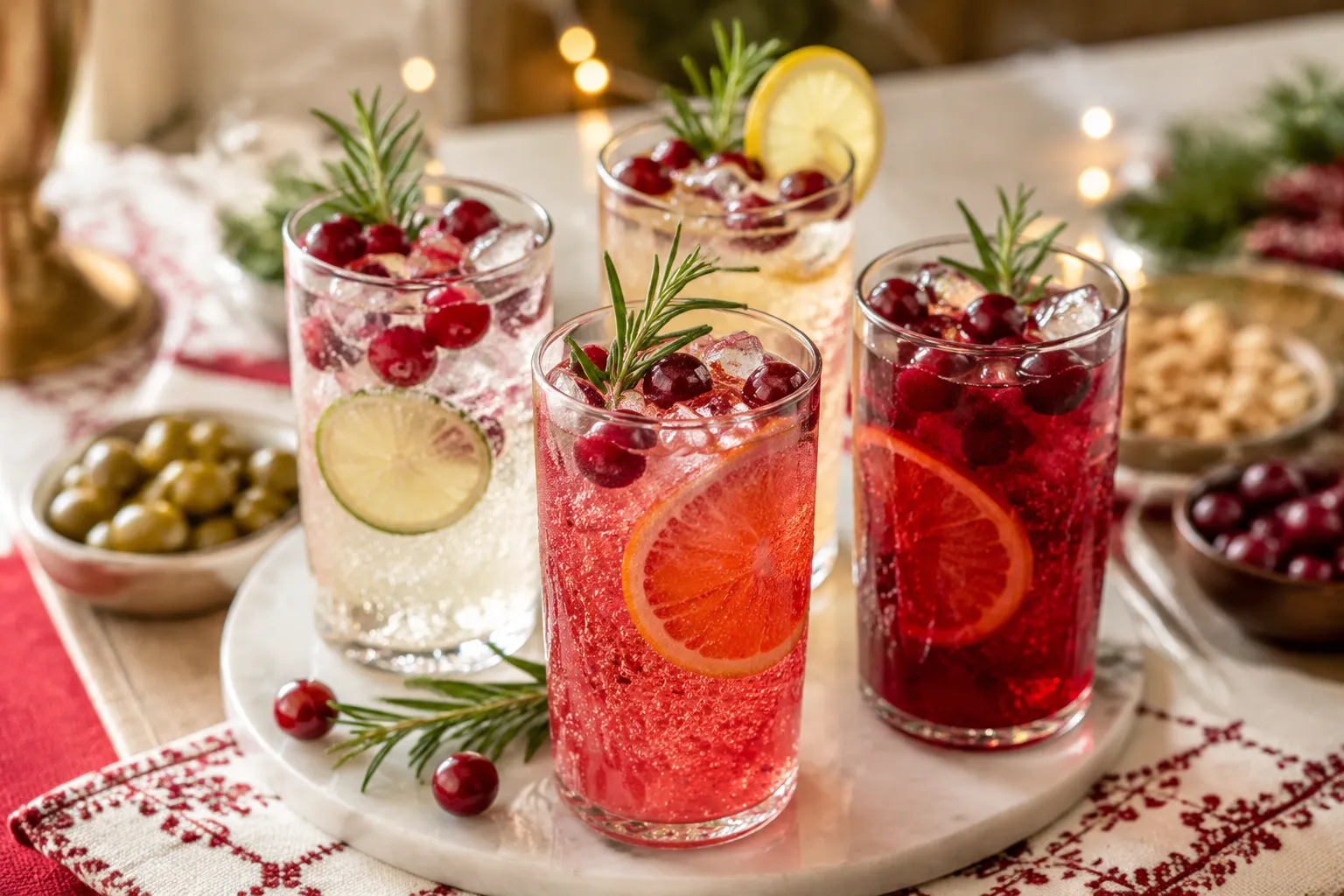 finished redbull advent calendar mocktails with cranberry and citrus