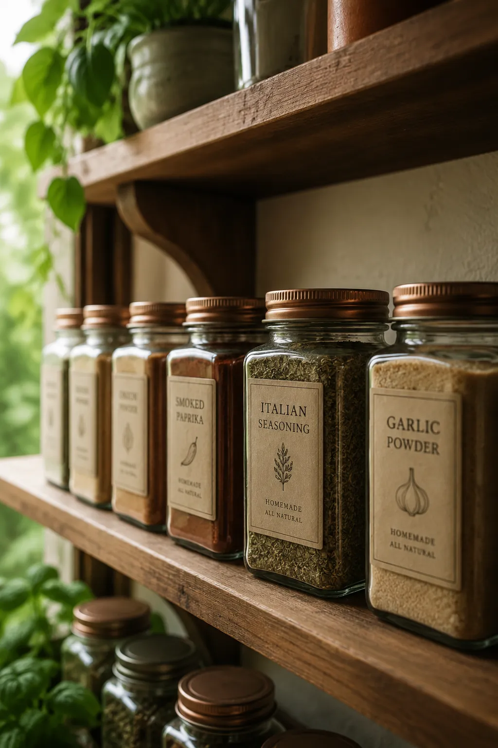 Storing homemade Italian seasoning in airtight glass spice jars