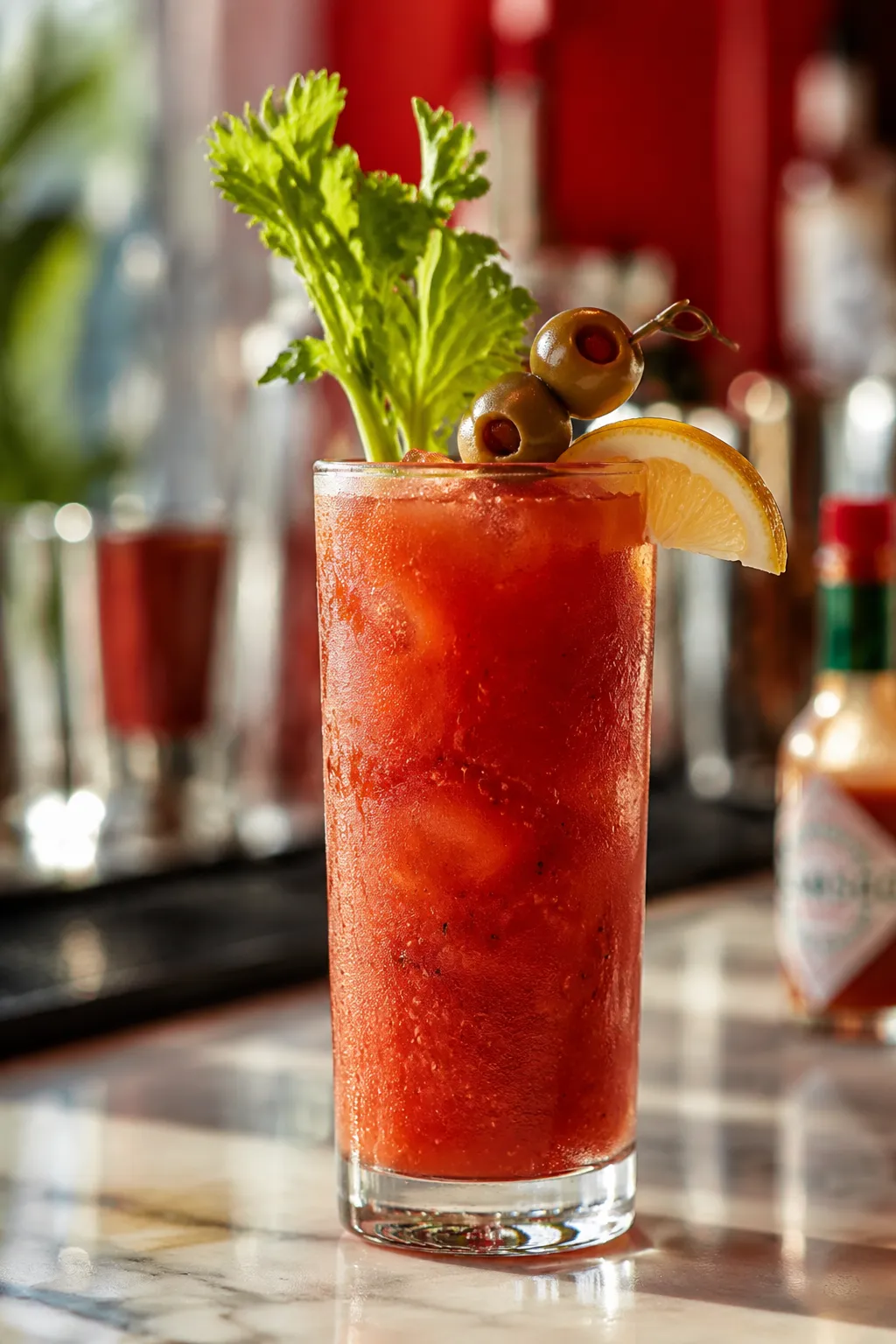 Bloody Mary made with homemade prepared horseradish for extra heat