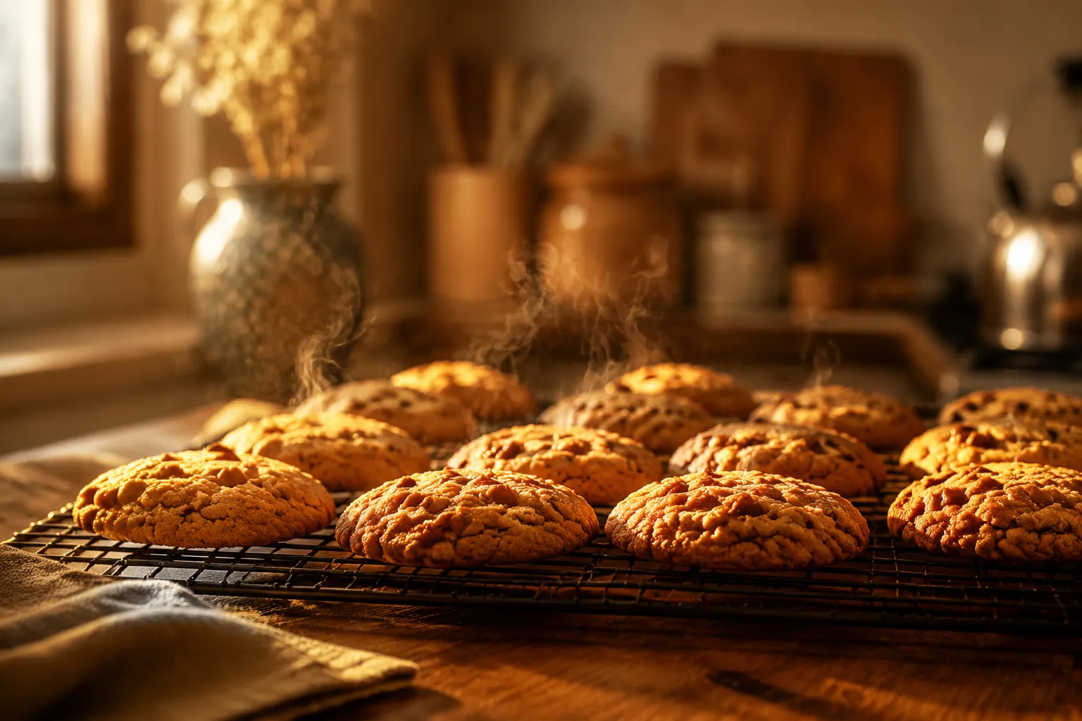 Easy cookies cooling on wire rack after baking