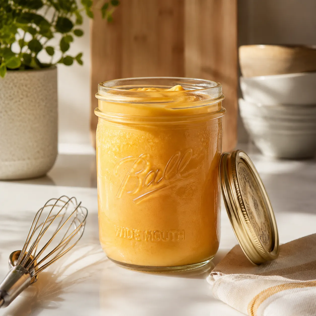 Storing leftover homemade cheese sauce in a glass jar