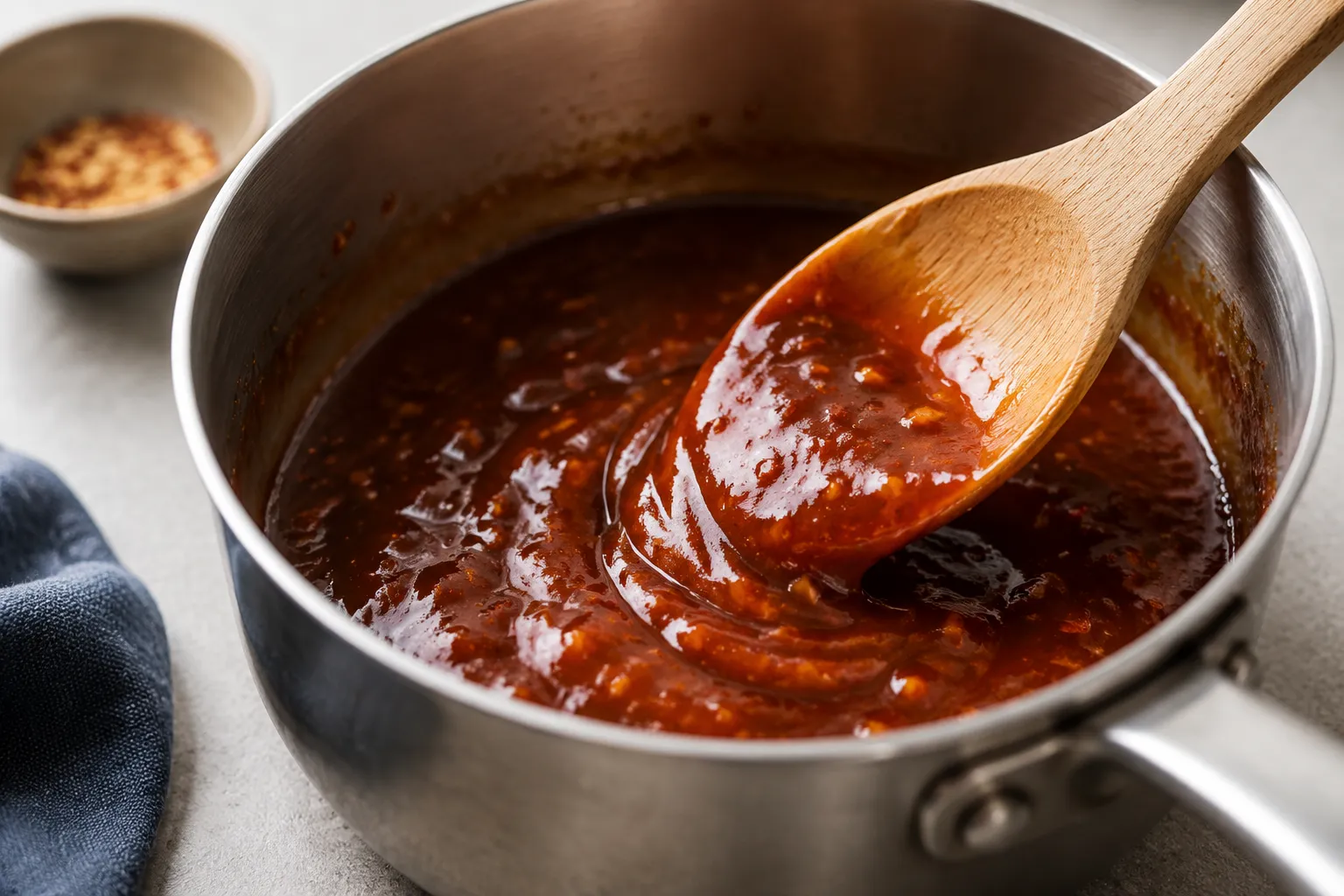 How to make general tso sauce thickening in a saucepan