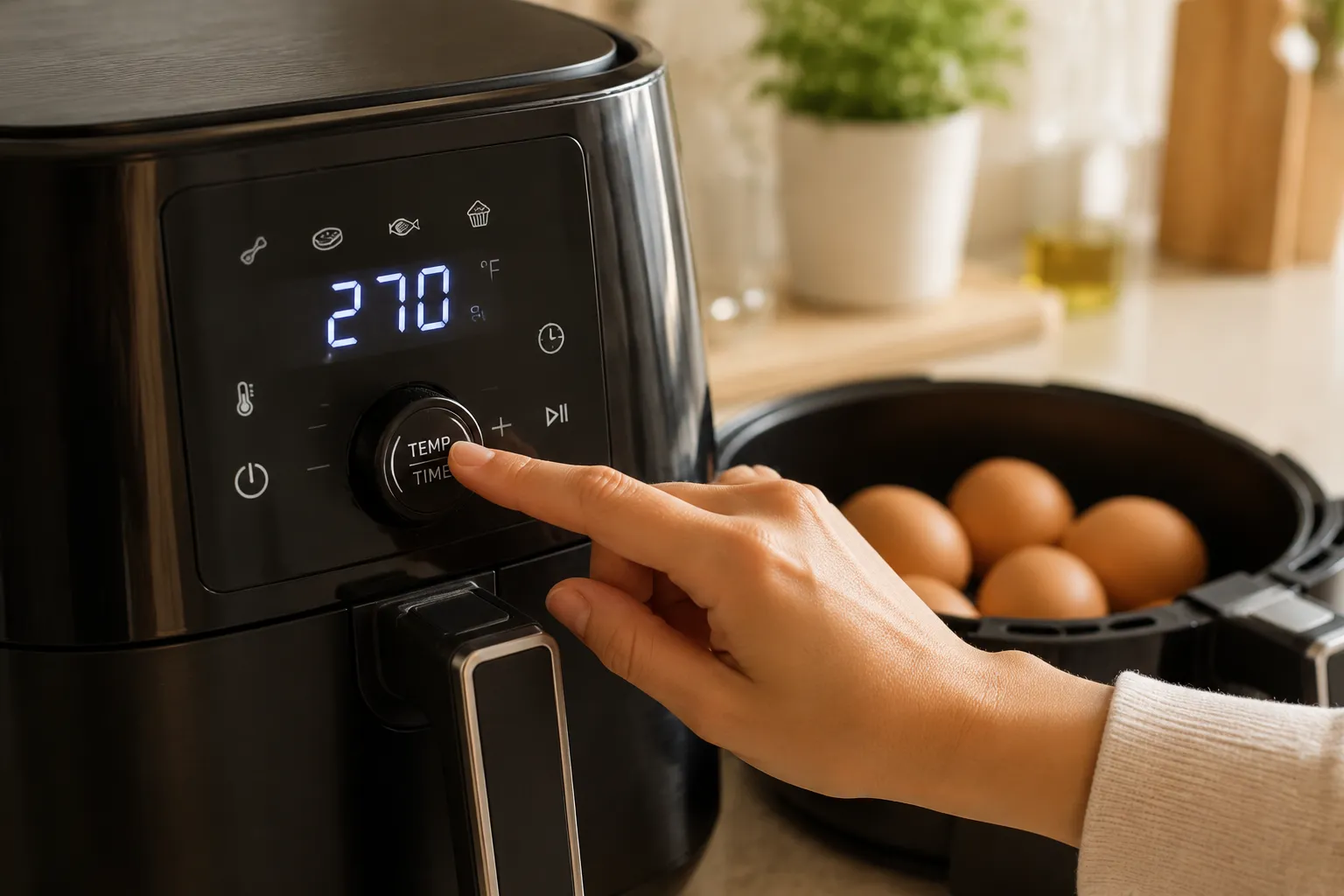 Setting air fryer temperature for air fryer boiled eggs