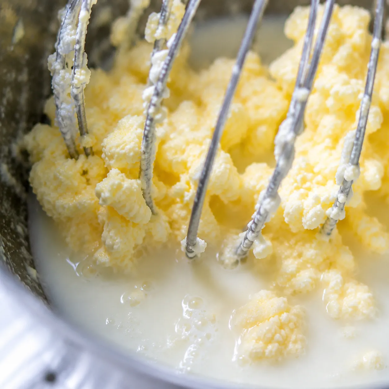 Butter solids separating from buttermilk while making homemade butter