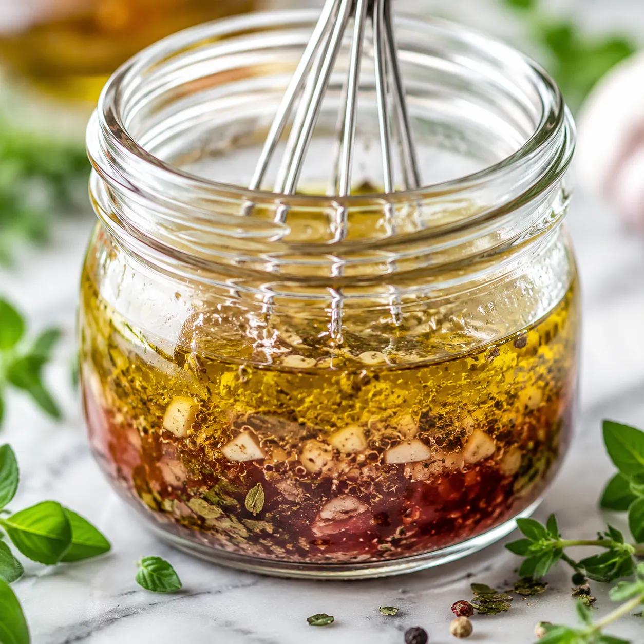 Homemade Italian vinaigrette dressing for antipasto salad