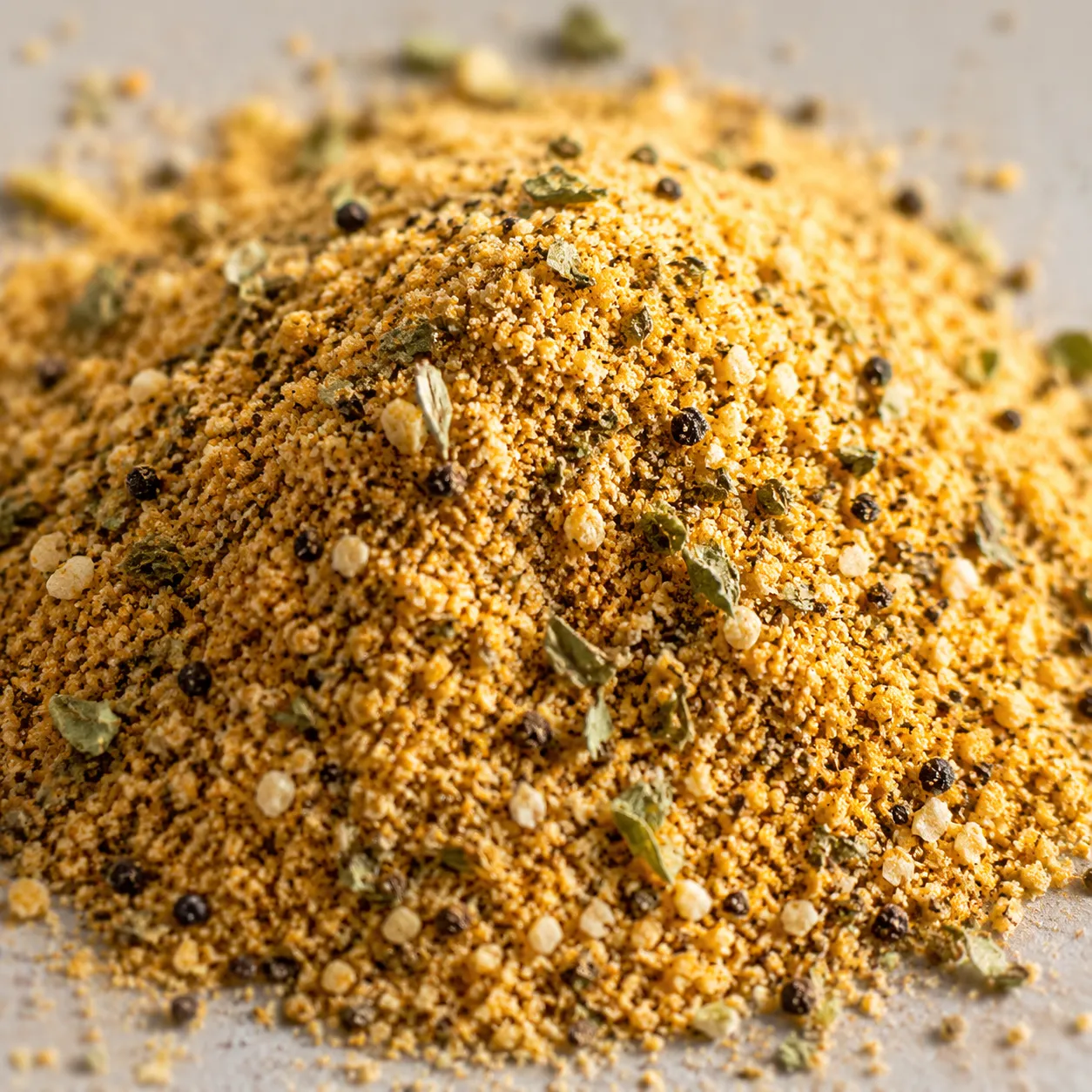 Close-up texture of adobo seasoning spice blend