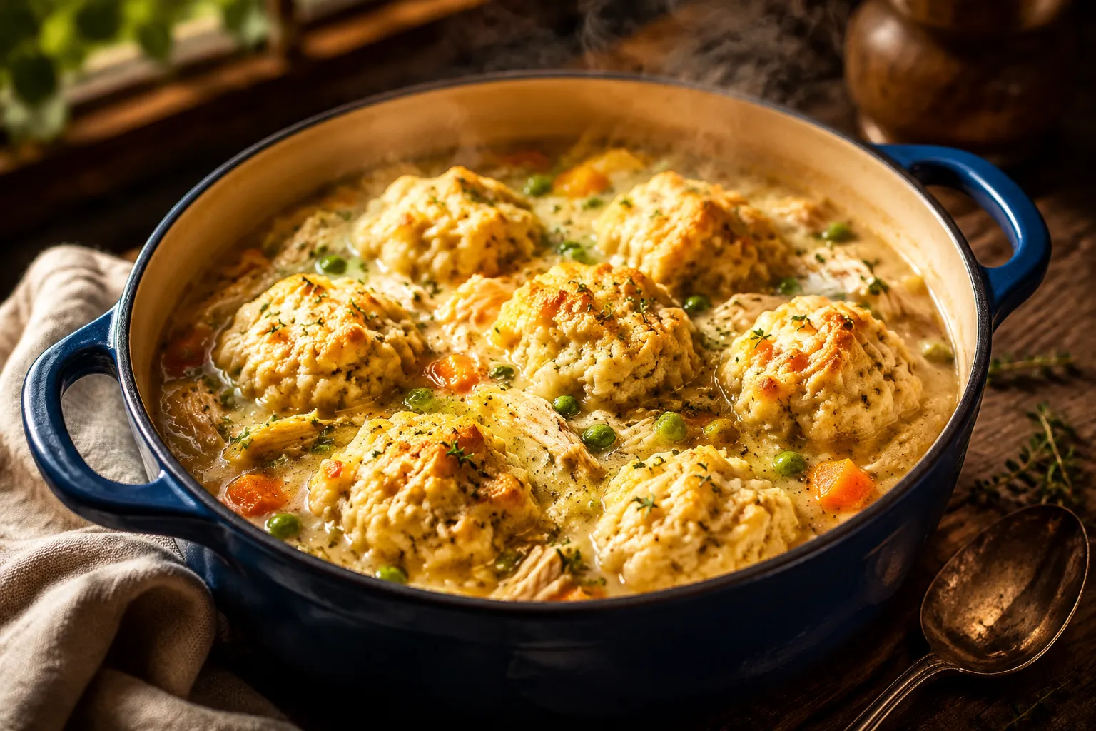 Chicken and Dumplings with Biscuits (Easy 30-Min Recipe)