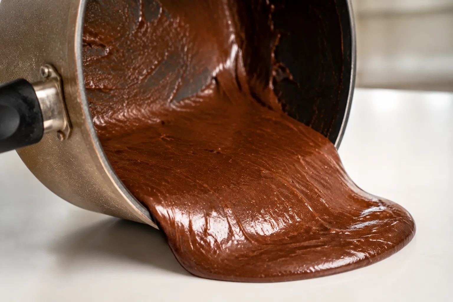 Brigadeiro spoon test showing the mixture pulling away from the pan