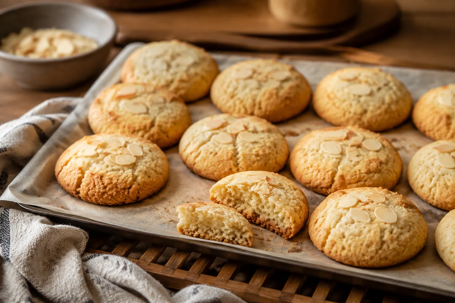 Almond meal cookies cooling, an easy baking with almond meal recipe