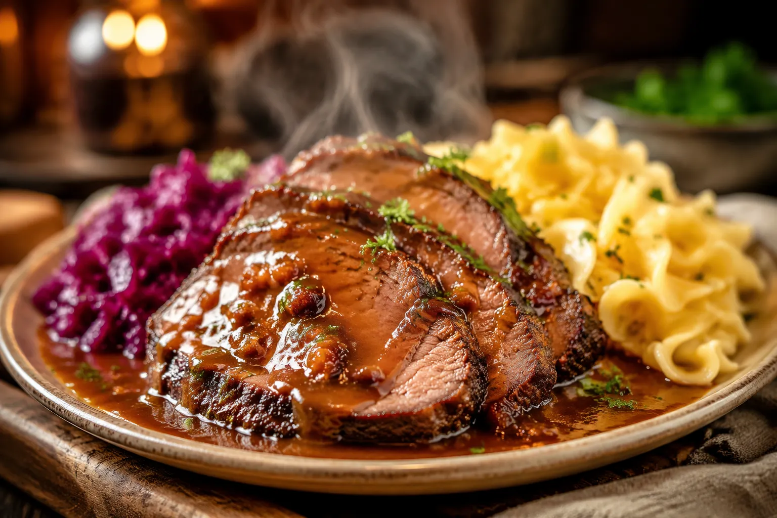 Sauerbraten Recipe with Rich Ginger Snap Gravy