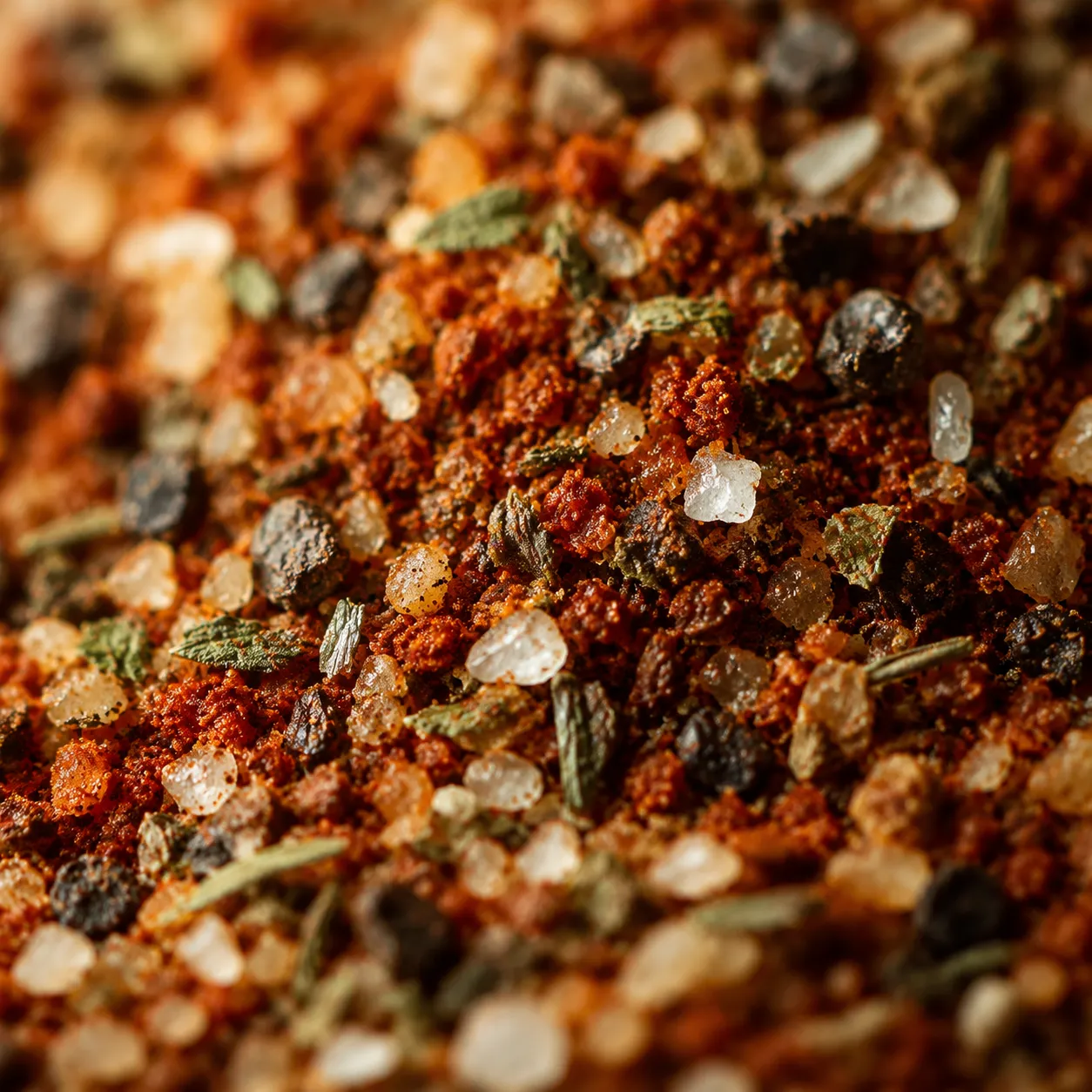 Macro close-up texture of creole seasoning spice blend