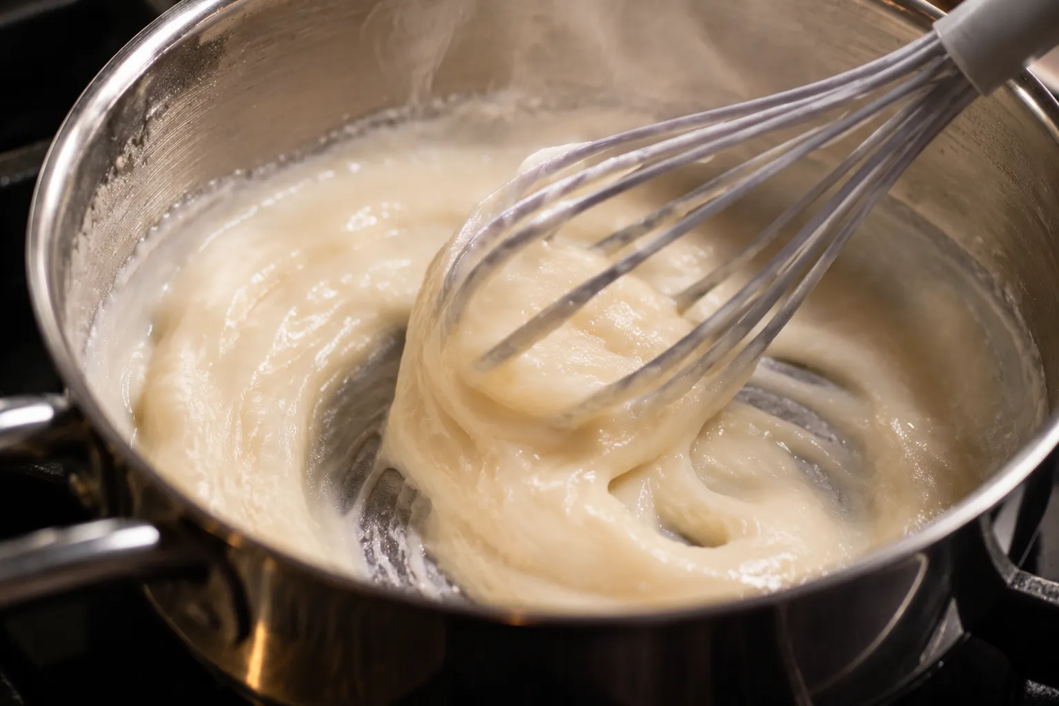 Cooking tangzhong paste for soft Japanese milk bread