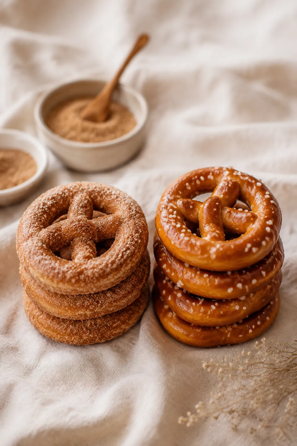 Cinnamon sugar and salted soft pretzel recipe variations