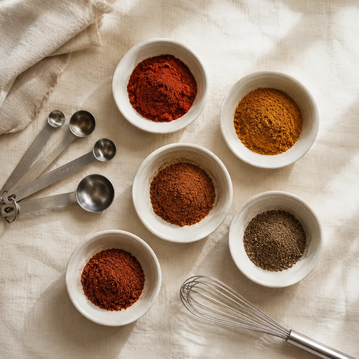 Pumpkin spice ingredients flatlay with cinnamon ginger nutmeg allspice and cloves