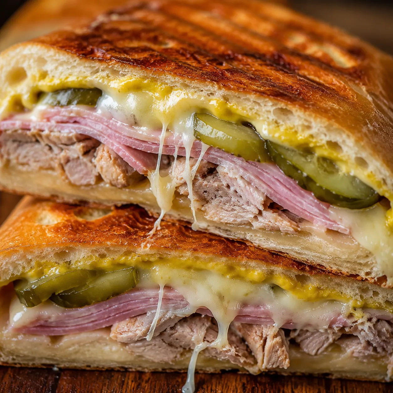 Cuban sandwich close-up, authentic cuban cooking recipes