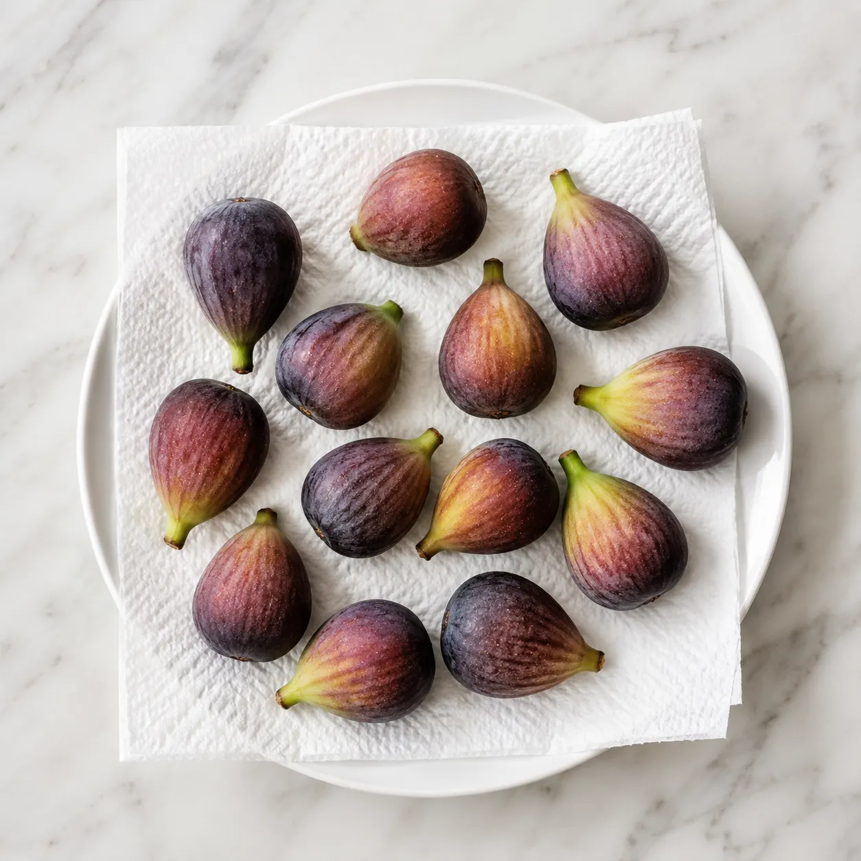 How to store fresh figs fruit in a single layer on a paper-towel-lined plate