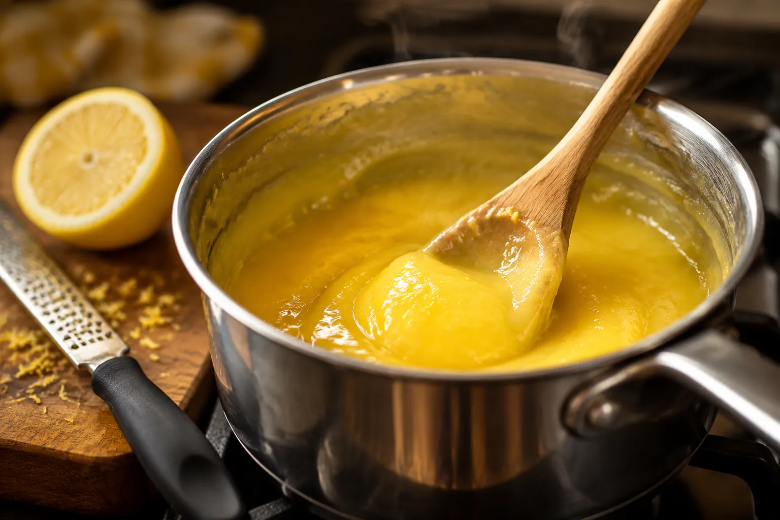 Cooking glossy lemon curd filling for lemon meringue pie recipe