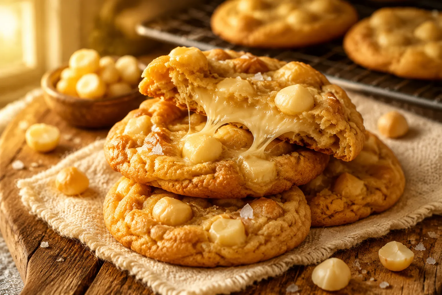 White Chocolate Macadamia Nut Cookies (Bakery-Style)