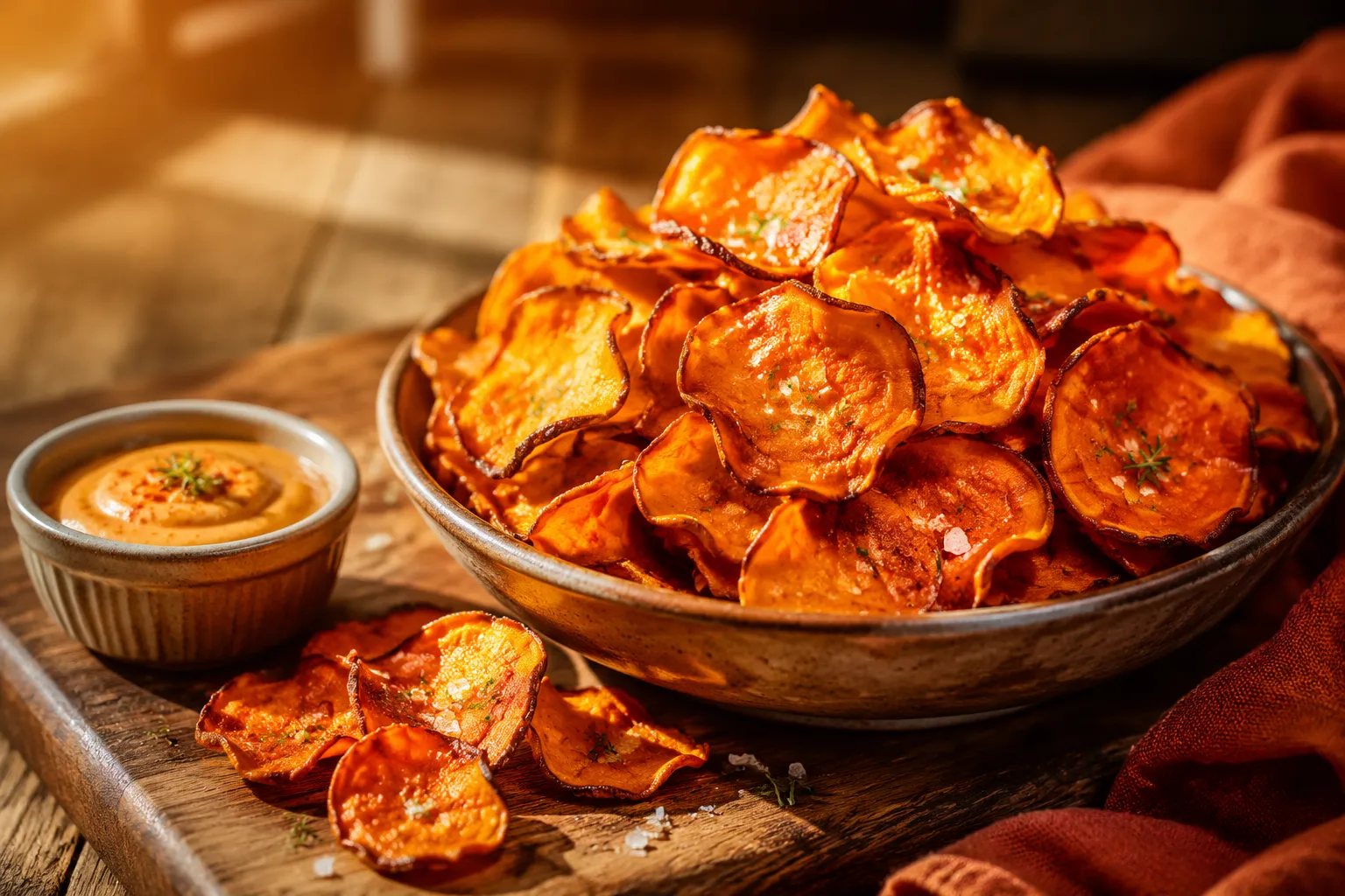 Crispy Sweet Potato Chips (Baked, Not Fried)