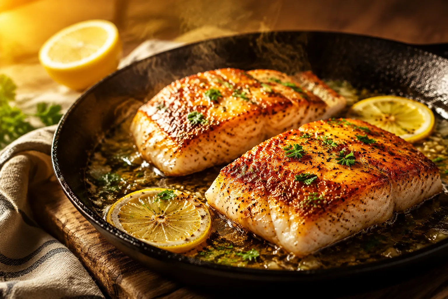 Pan-Seared Orange Roughy with Lemon Butter (Easy)