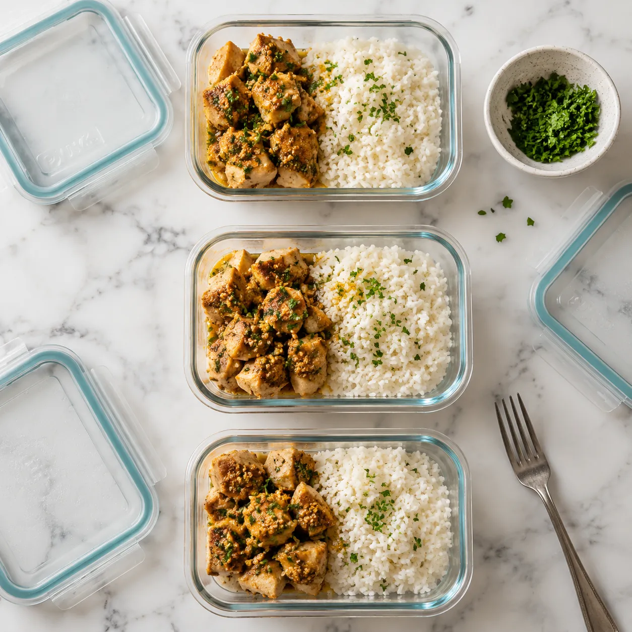 Meal-prep storage of leftover jkawe.com recipes chicken and rice