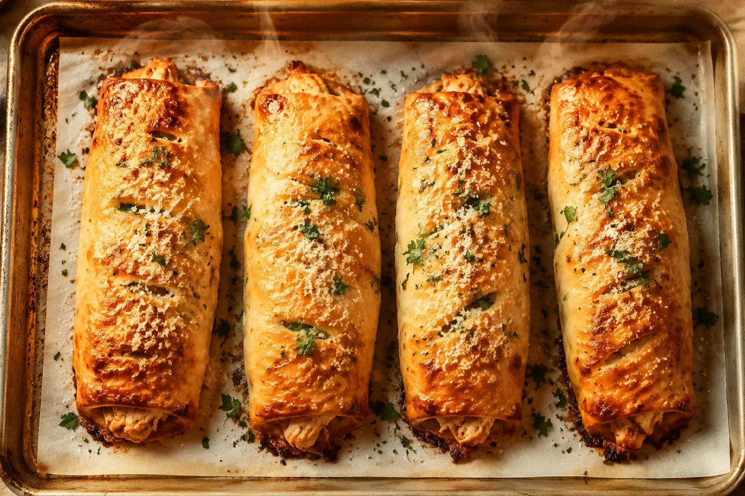 Finished food court copycat chicken bakes fresh from the oven