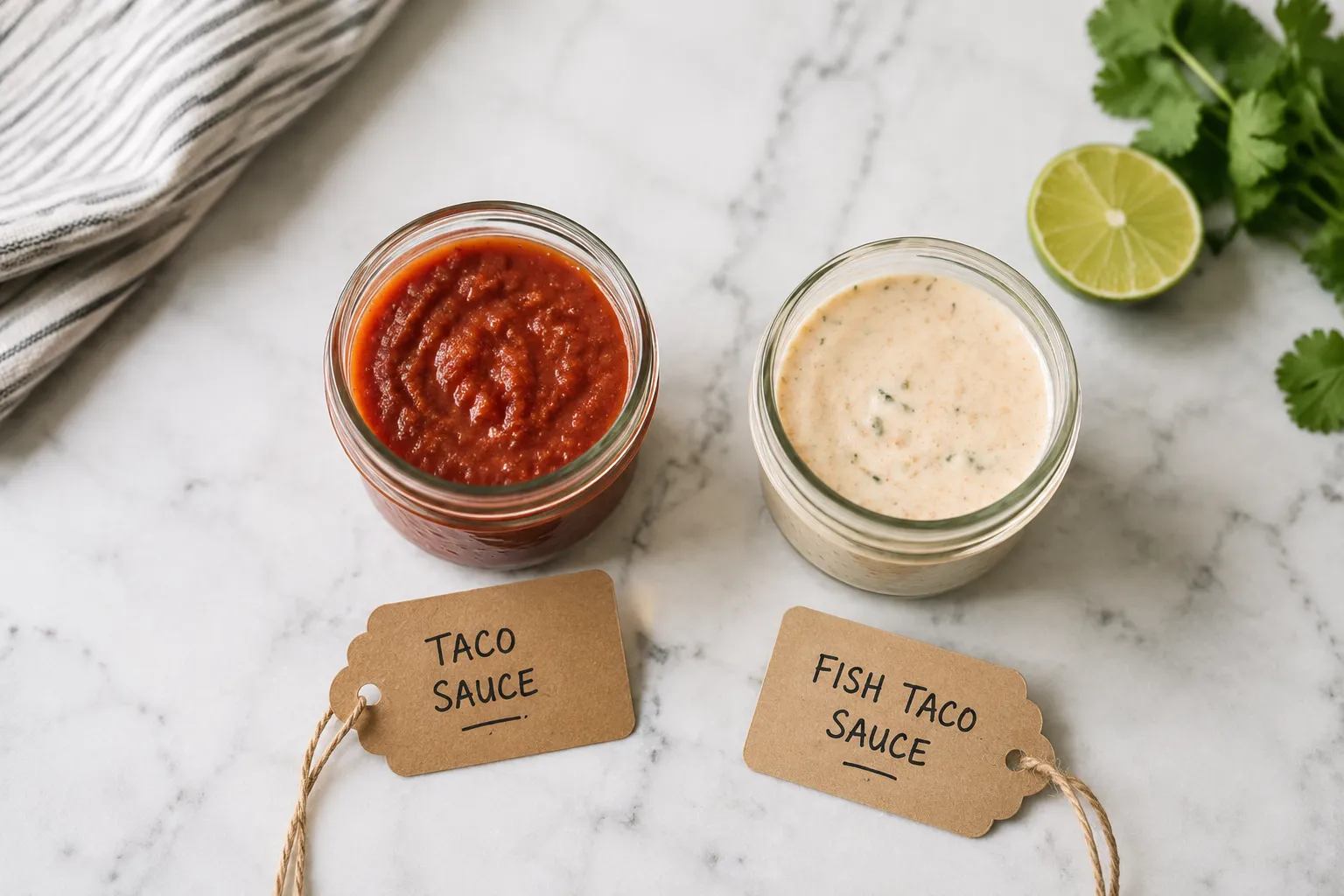 Storing homemade taco sauce and fish taco sauce in mason jars