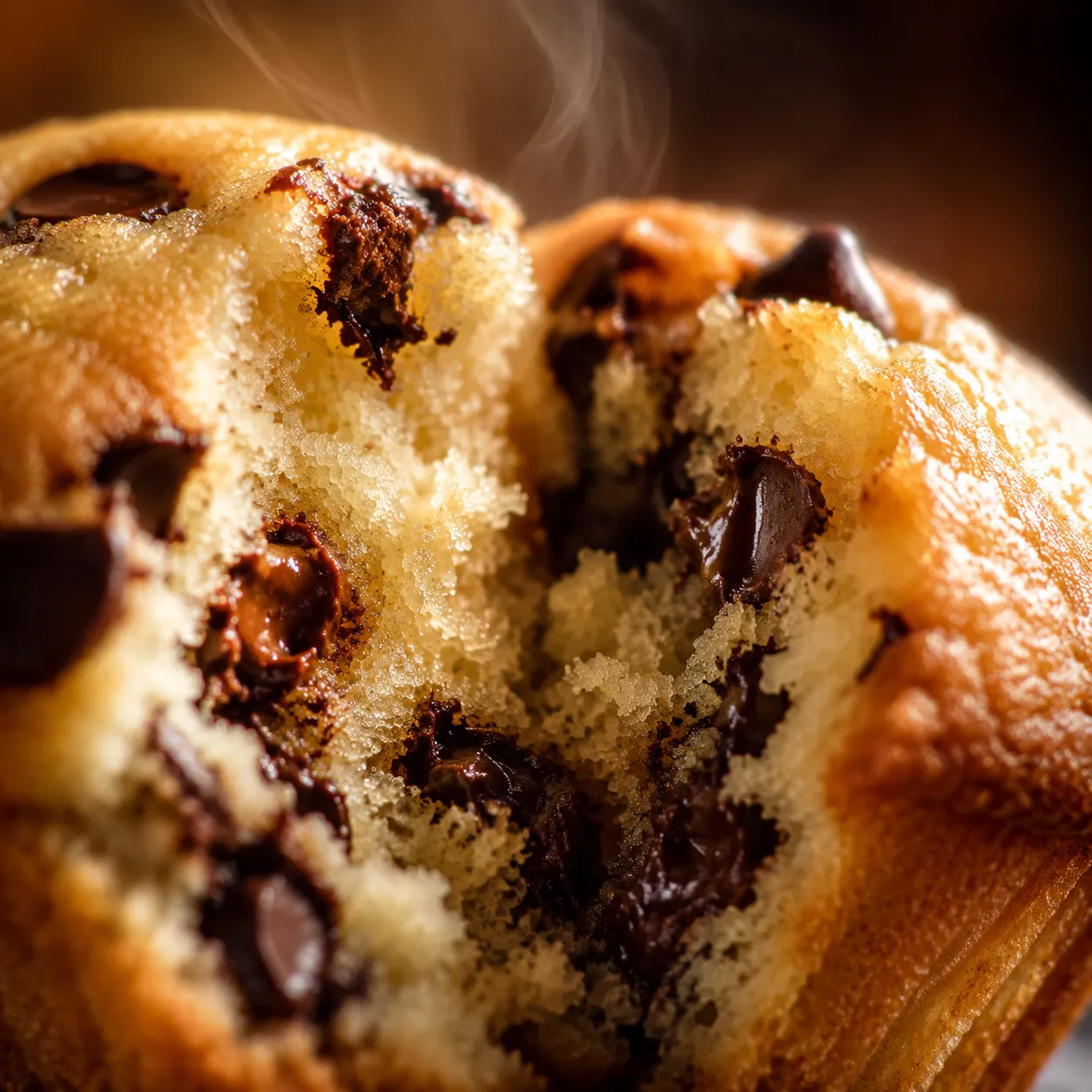 Close-up of mini muffin torn open showing fluffy crumb