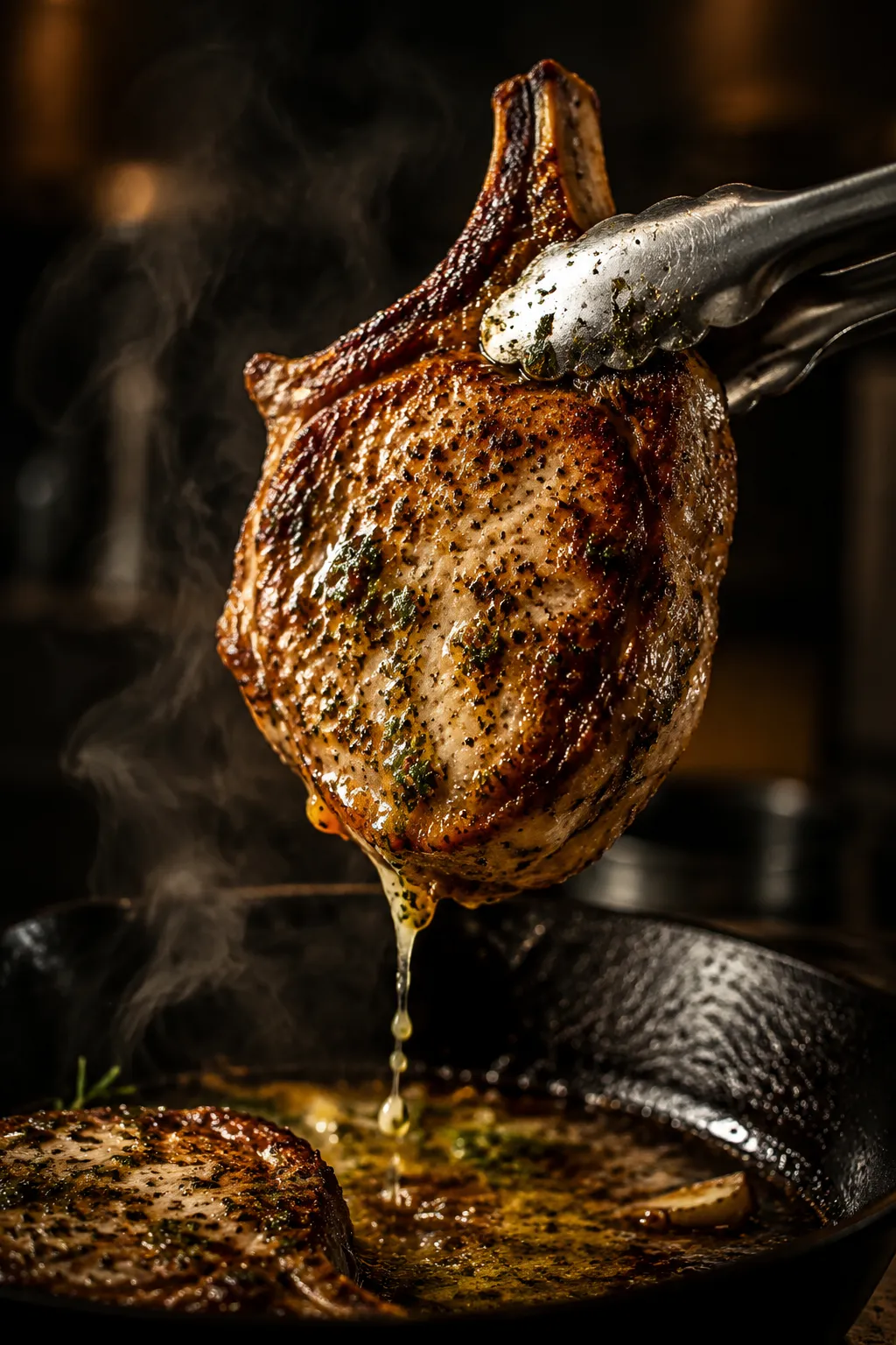 Tips for juicy oven baked bone in pork chops with herb butter