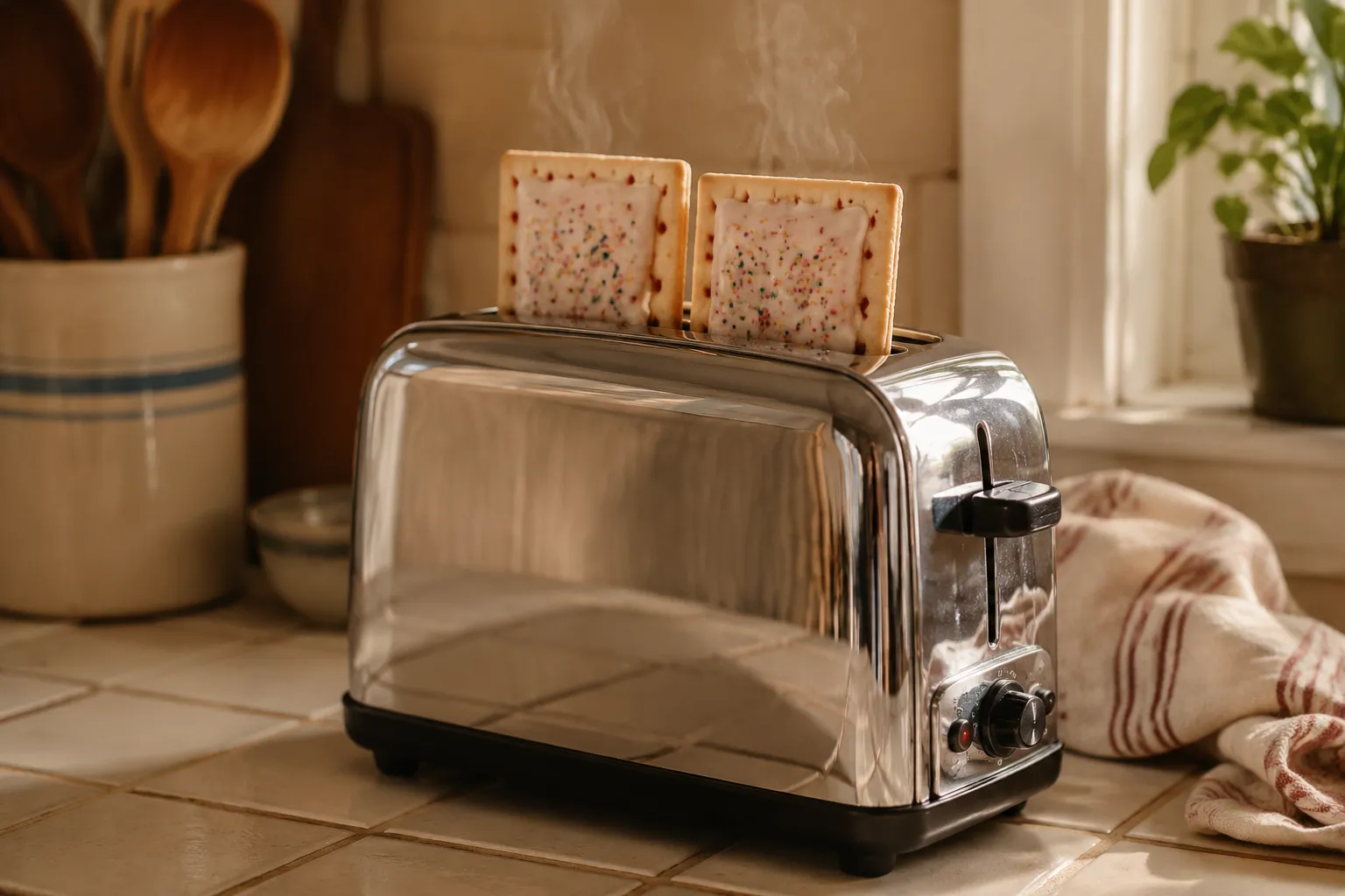 Toasting Pop-Tarts for homemade ice cream sandwiches