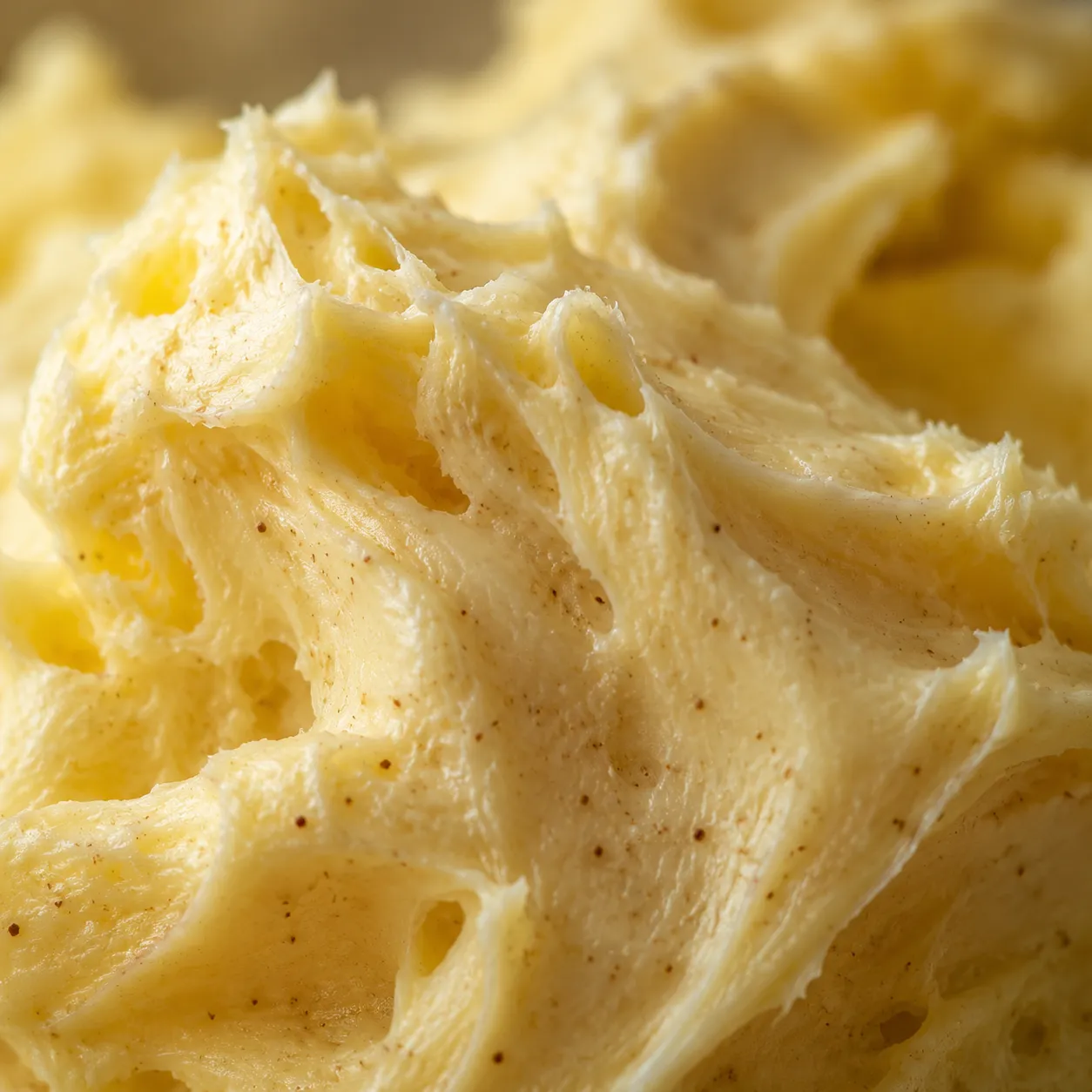 Close-up texture of whipped honey cinnamon butter
