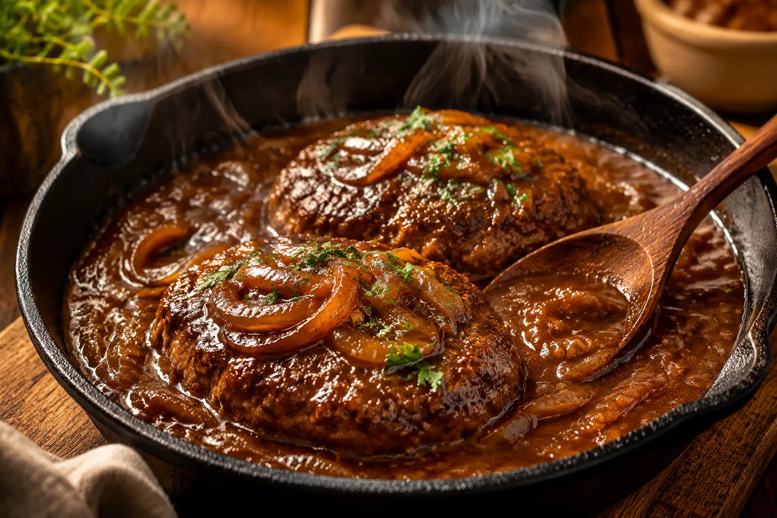 Hamburger Steak with Onion Gravy: Diner-Style Comfort
